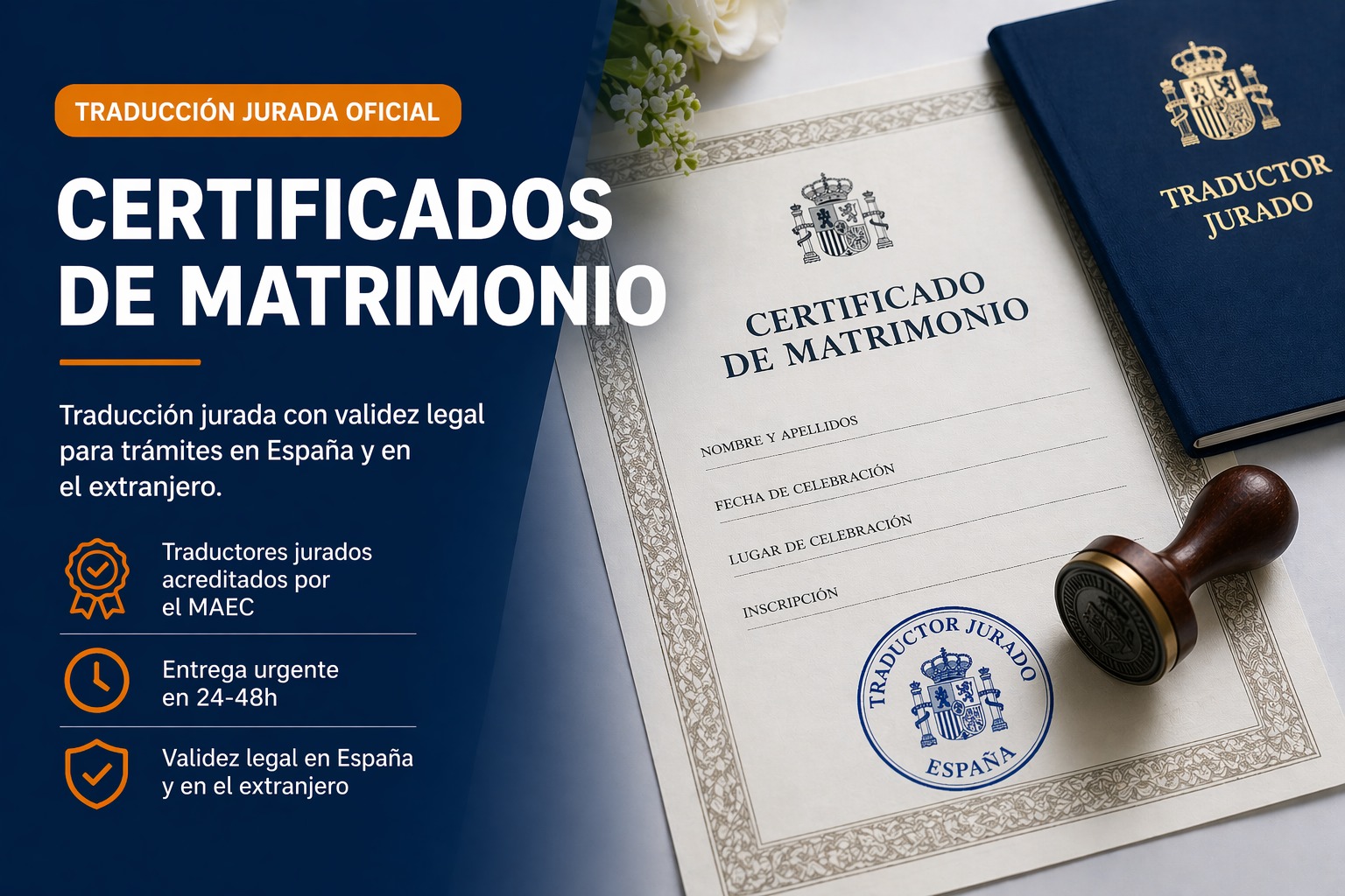 Traducción jurada de Certificado de Matrimonio