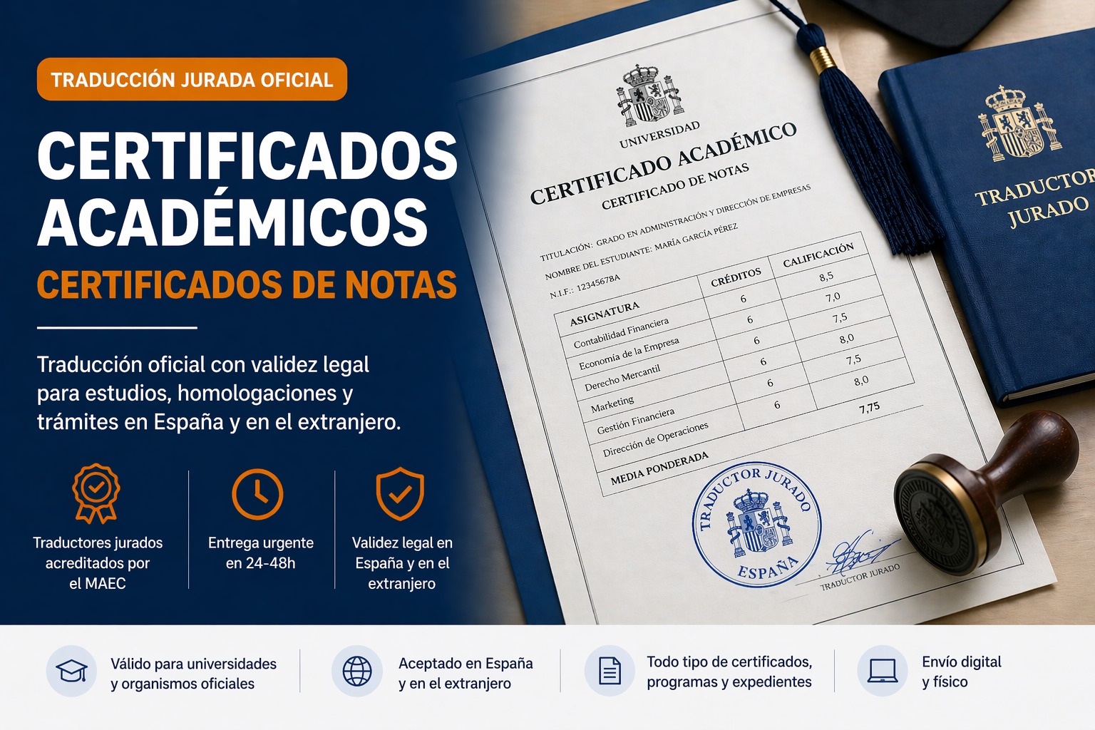 Traducción Jurada de Certificado Académico y Notas
