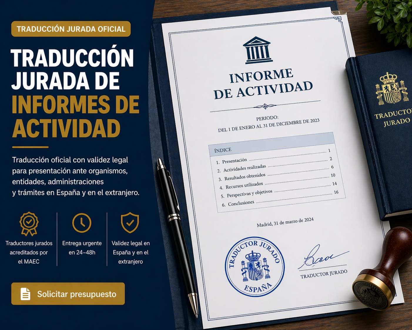 Traducción jurada Informes de actividad