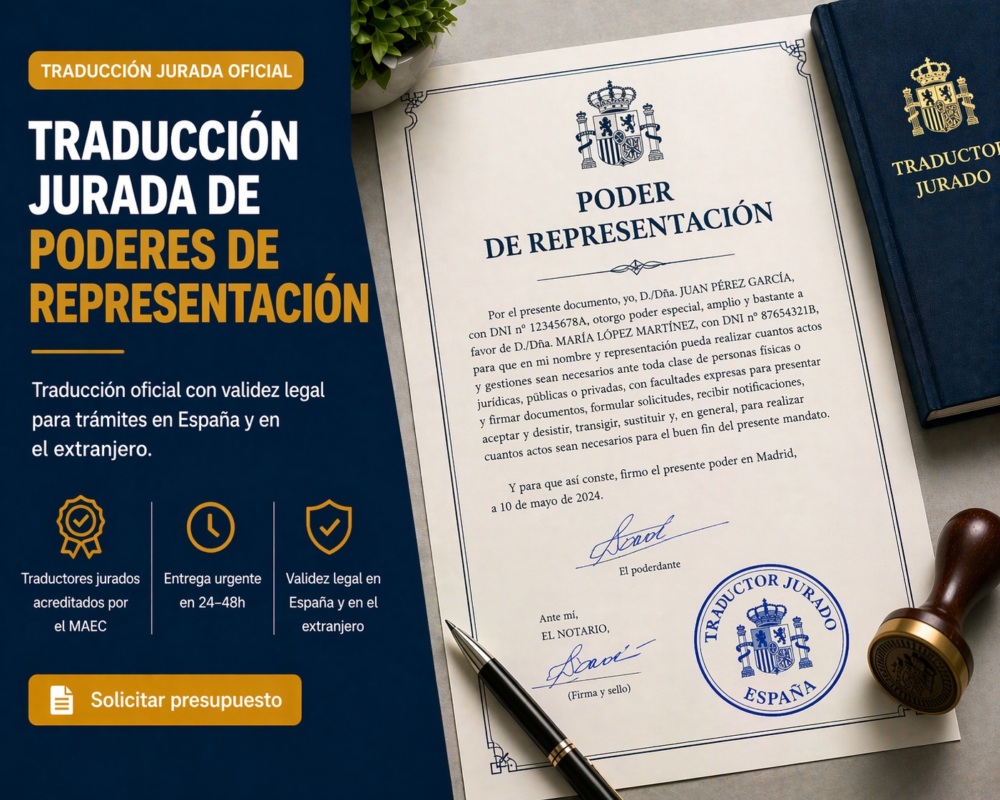 Traducción jurada poderes de representación