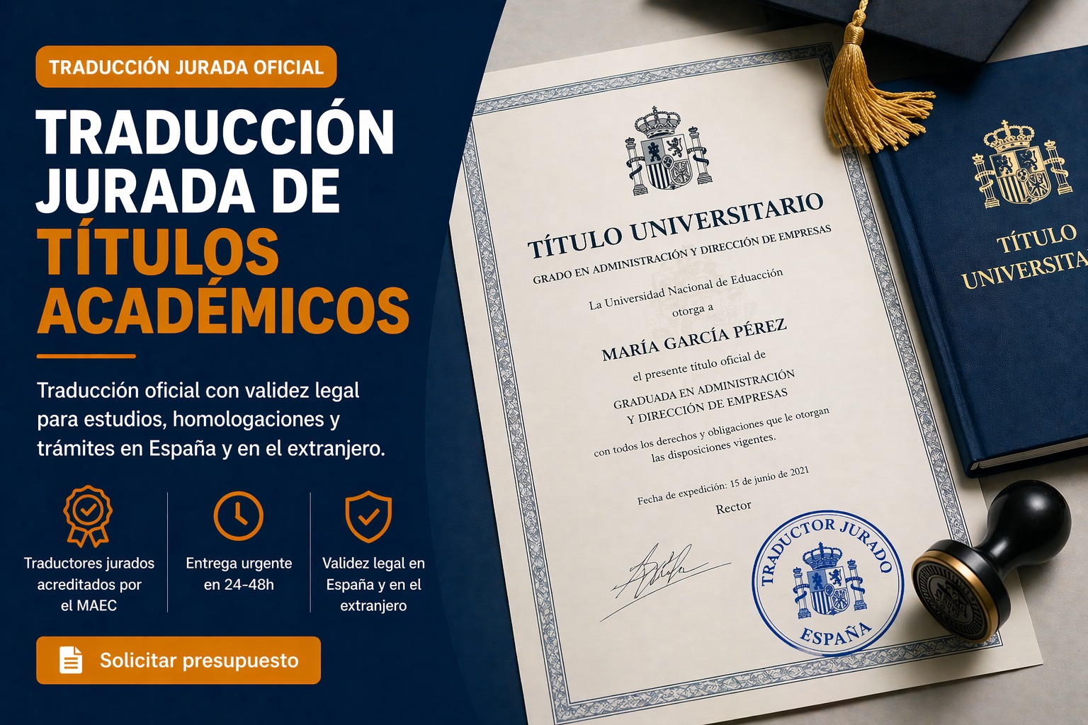 Traducción jurada título universitario