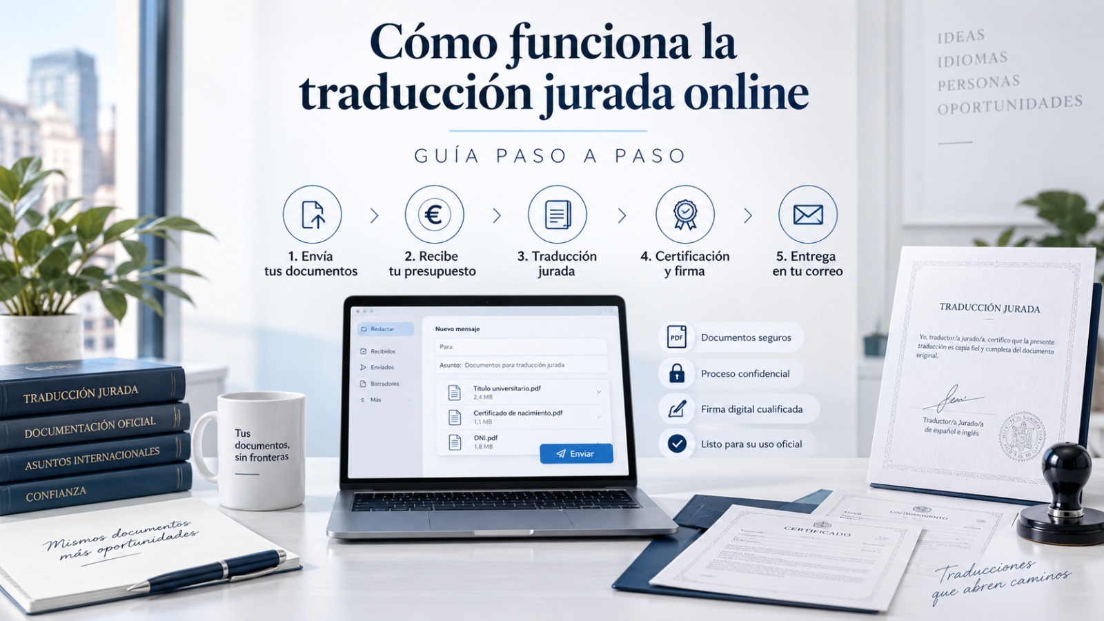 Cómo funciona la traducción jurada online paso a paso